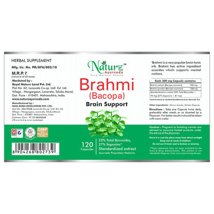 Naturz Ayurveda Brahmi (Bacopa) Capsules