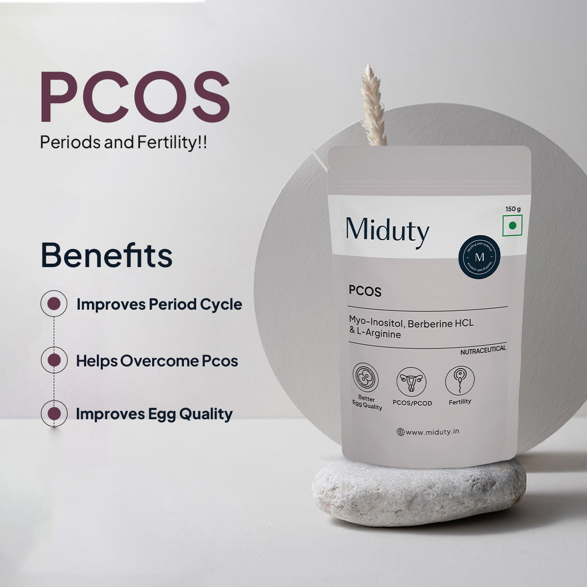 Miduty by Palak Notes PCOS Periods Fertility Powder
