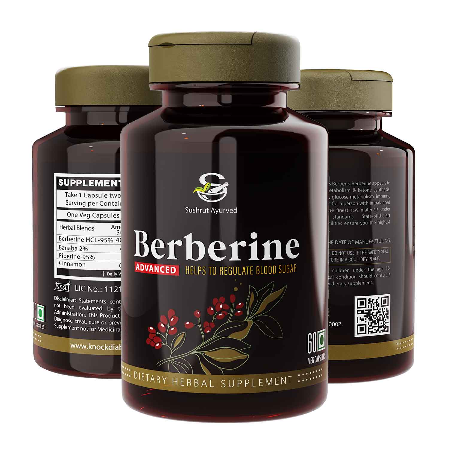 Sushrut Ayurved Good Health Berberine Veg Capsules