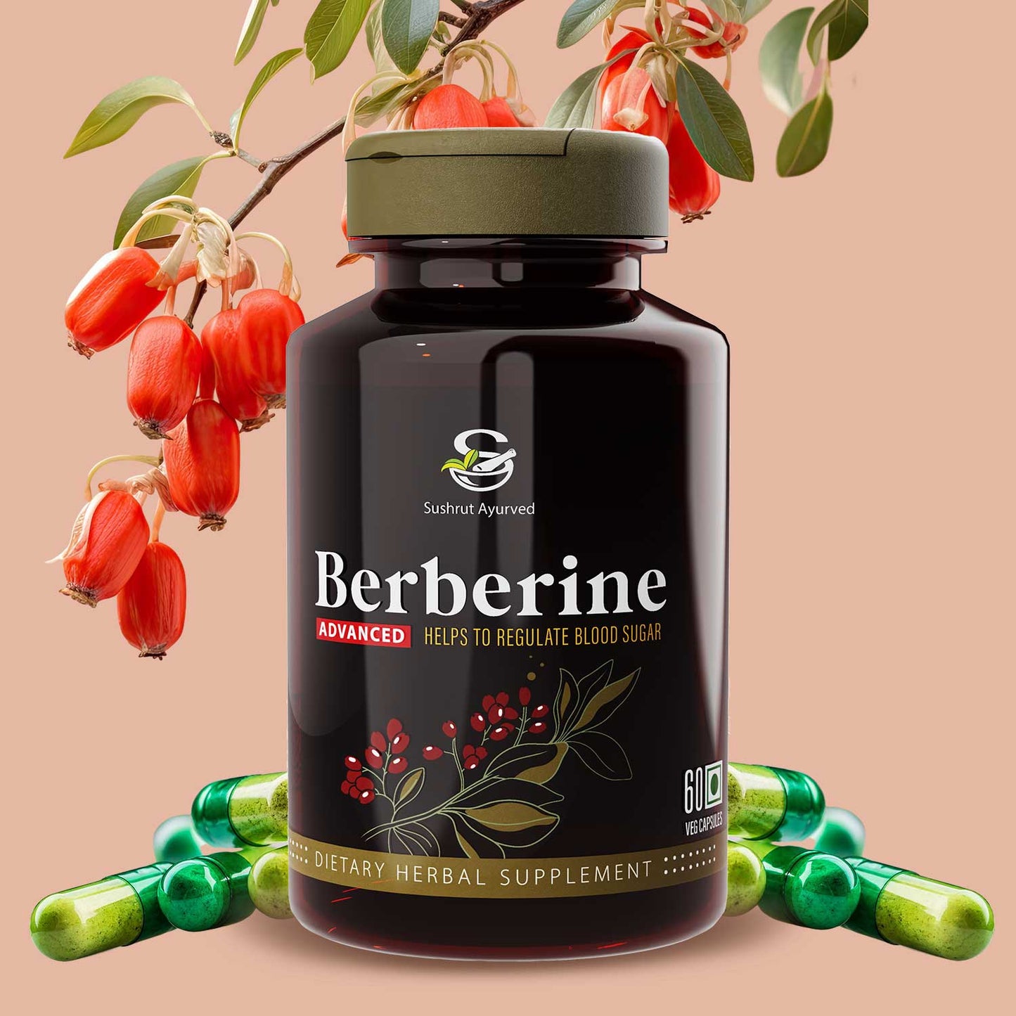 Sushrut Ayurved Good Health Berberine Veg Capsules