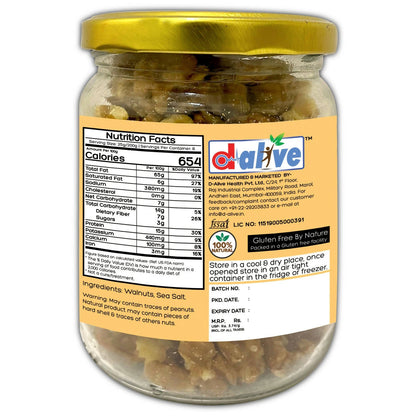 D-Alive Activated/Sprouted Walnuts - Mildly Salted - Drmedicart