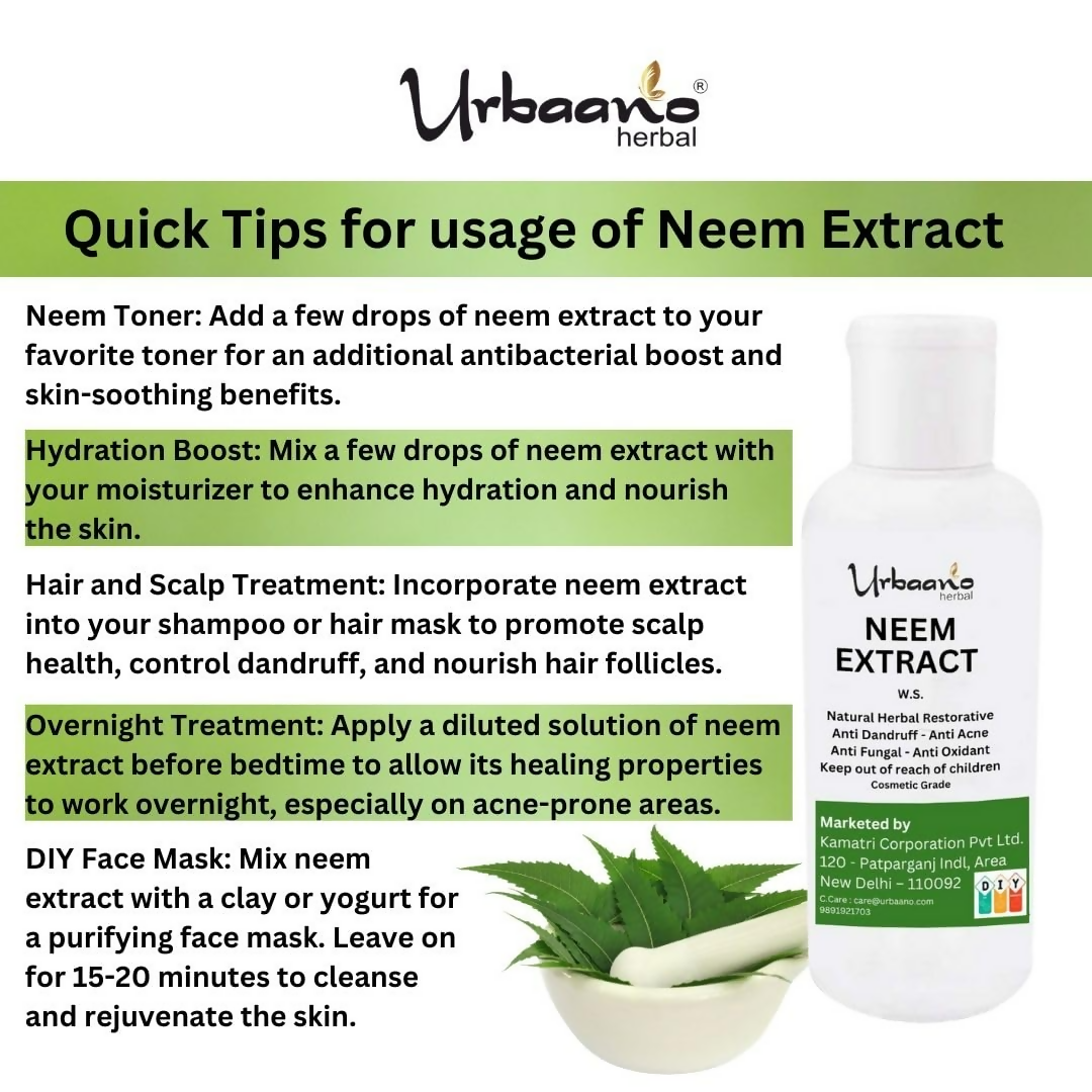 Urbaano Herbal Pure Neem Extract Natural For DIY Skin, Hair & Body Care