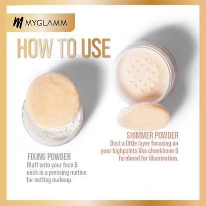 Myglamm Glow To Glamour Shimmer And Fixing Powder - Pearlescent Finish - Finesse