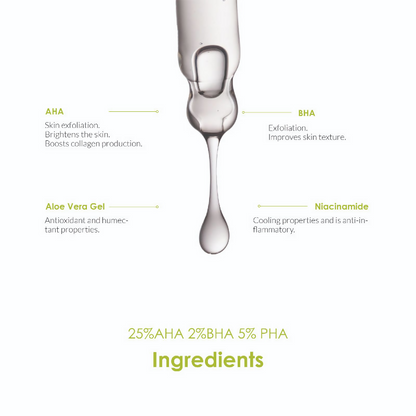 The Body Temple 25% AHA + 2% BHA & 5% PHA Peeling Solution for Face