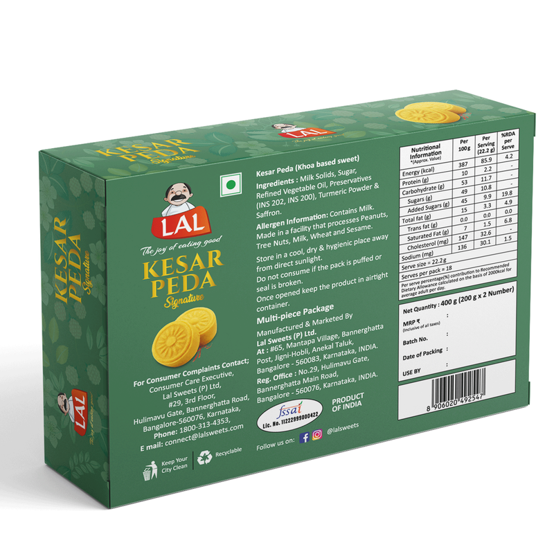 Lal Sweets Kesar Peda