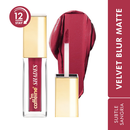 mCaffeine Shades Velvet Blur Matte Liquid Lipstick 12 Hrs Stay & Lightweight - Subtle Sangria