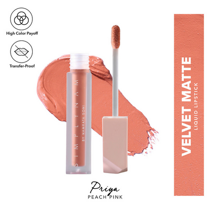 Simply Nam Velvet Matte Liquid Lipstick - Priya Peach Pink