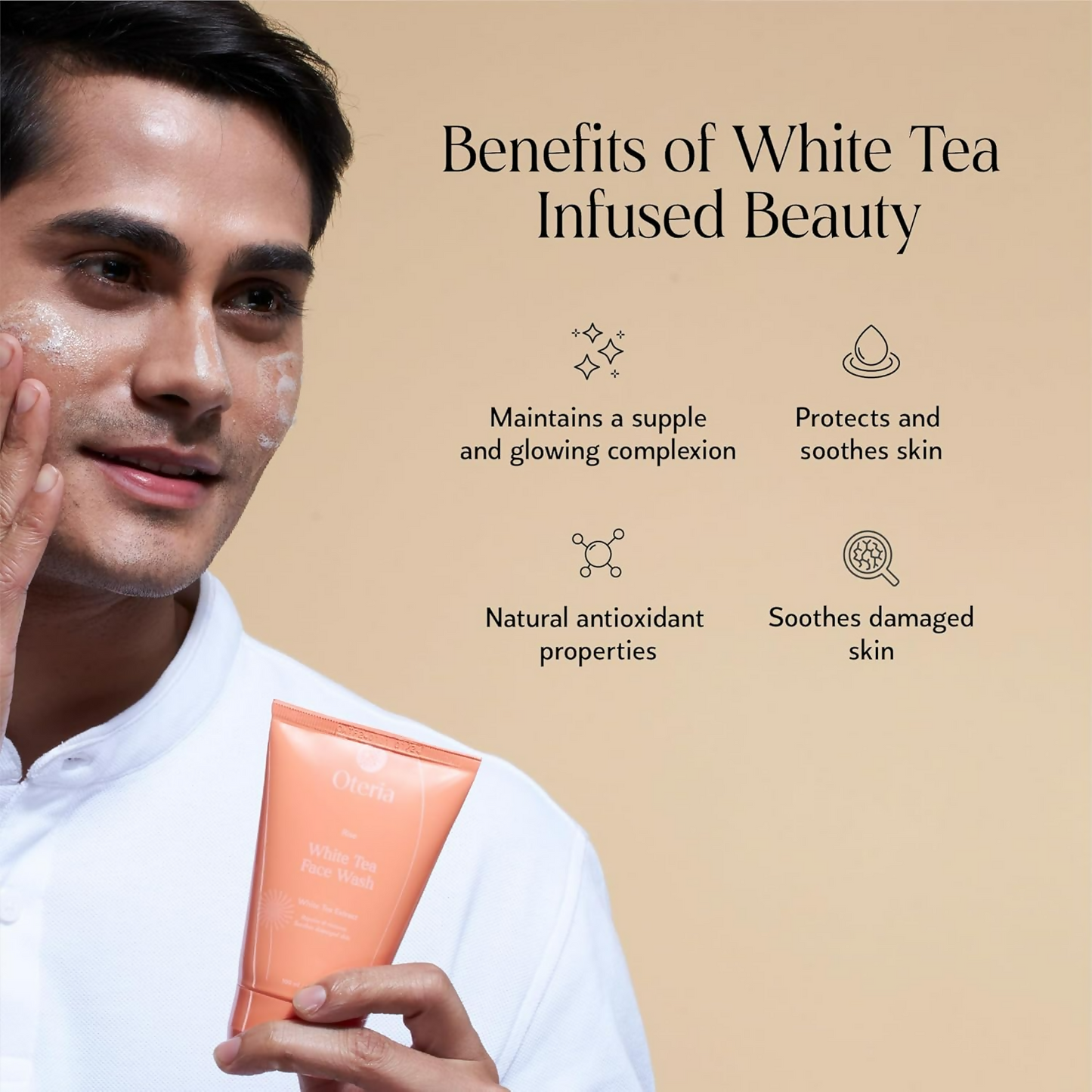 Oteria Premium Clear Skin Face Wash Infused With White Tea Extracts For Glowing And Brightening Skin
