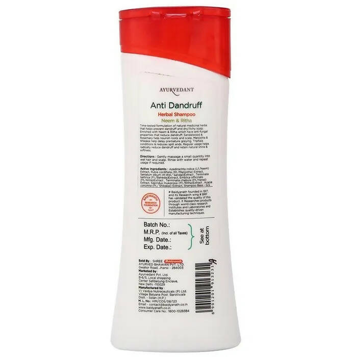 Baidyanath Jhansi Ayurvedant Herbal Anti Dandruff Shampoo - DrMediCart
