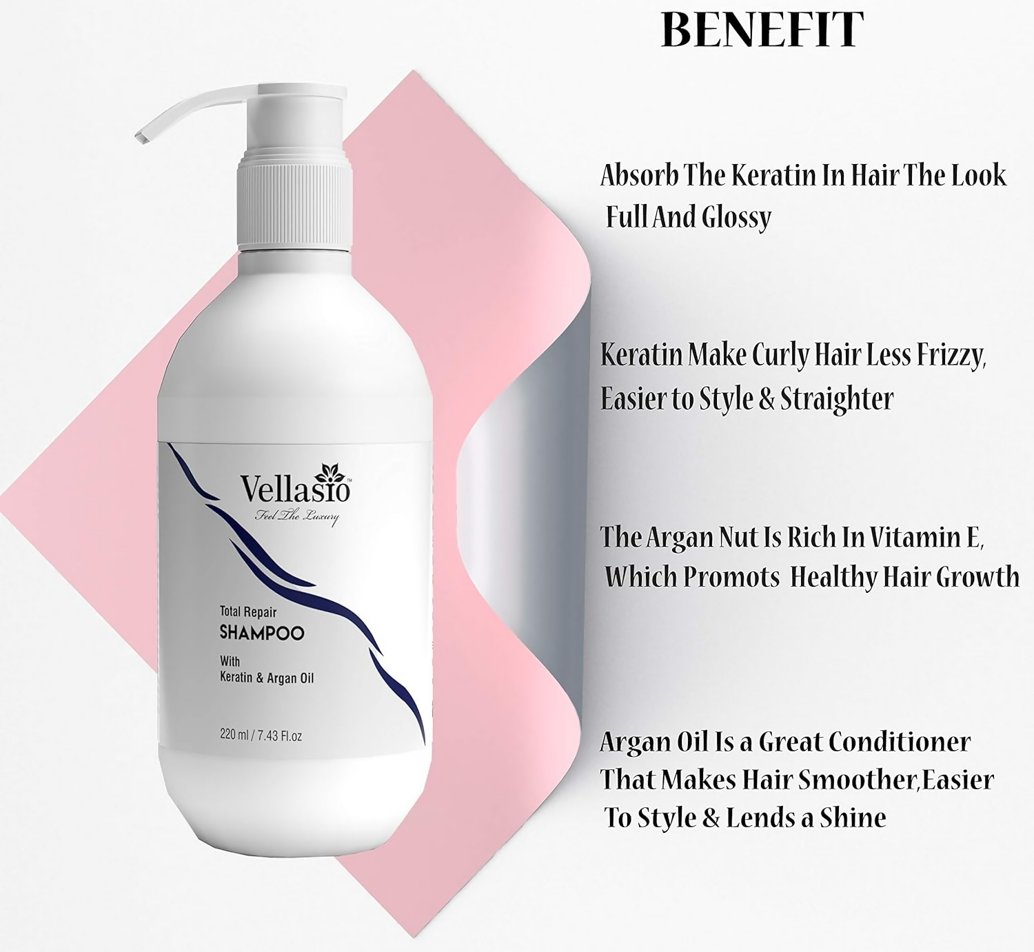 Vellasio Premium Total Hair Repair Shampoo & Daily Moisture Hair Conditioner