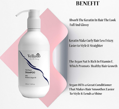 Vellasio Premium Total Hair Repair Shampoo & Daily Moisture Hair Conditioner