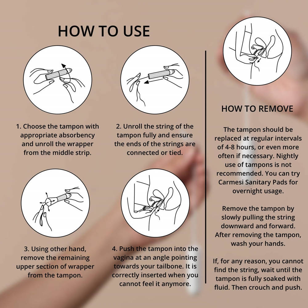 Carmesi 100% Organic Cotton Tampons