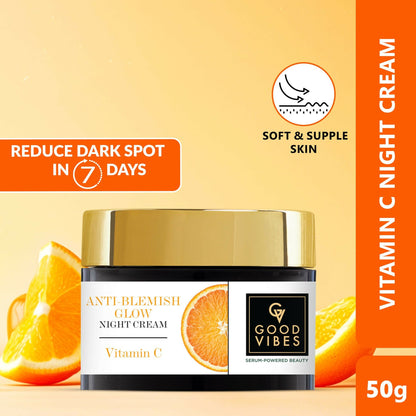 Good Vibes Anti-Blemish Vitamin C Glow Night Cream - Spotless, Brightening, Depigmentation, Reduces dark spot