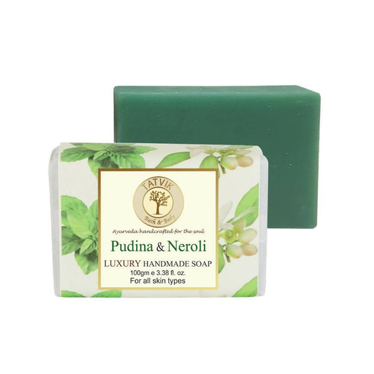 Buy Tatvik Ayurveda Pudina & Neroli Luxury Handmade Soap from DrMediCart, Ship from India to USA