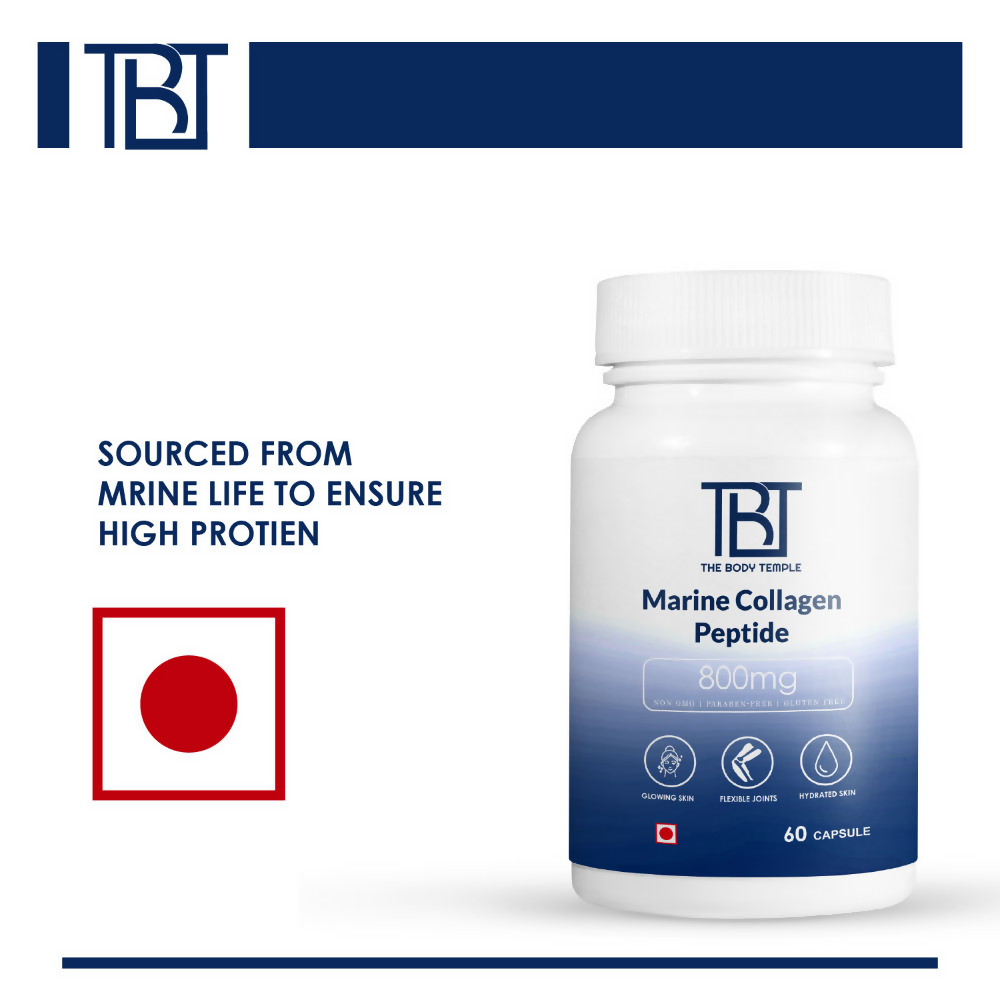 The Body Temple Marine Collagen Peptide 800mg for Healthy & Shiny Hair and Strong Nails