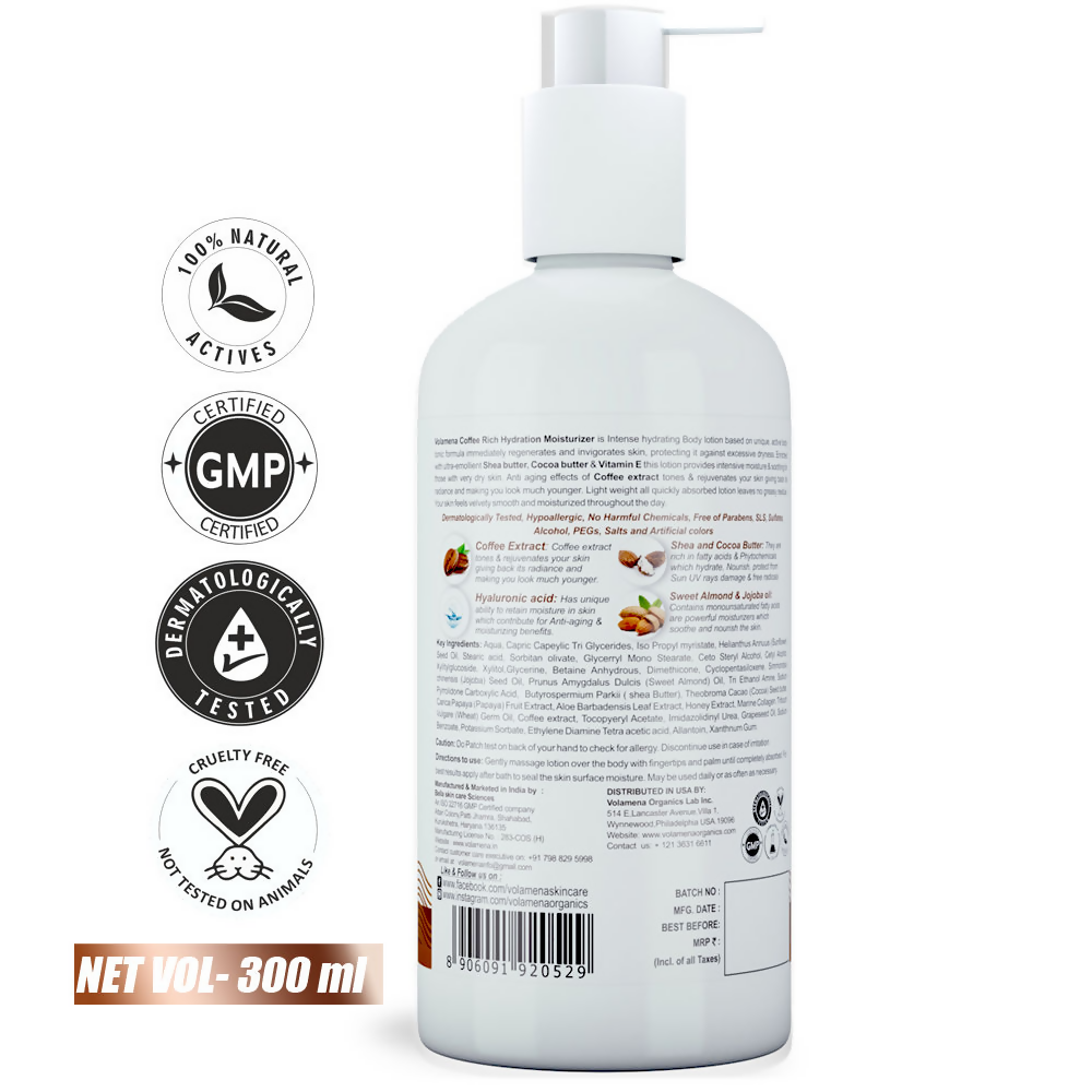 Volamena Coffee Rich Hydration Moisturizer Repair Body Lotion