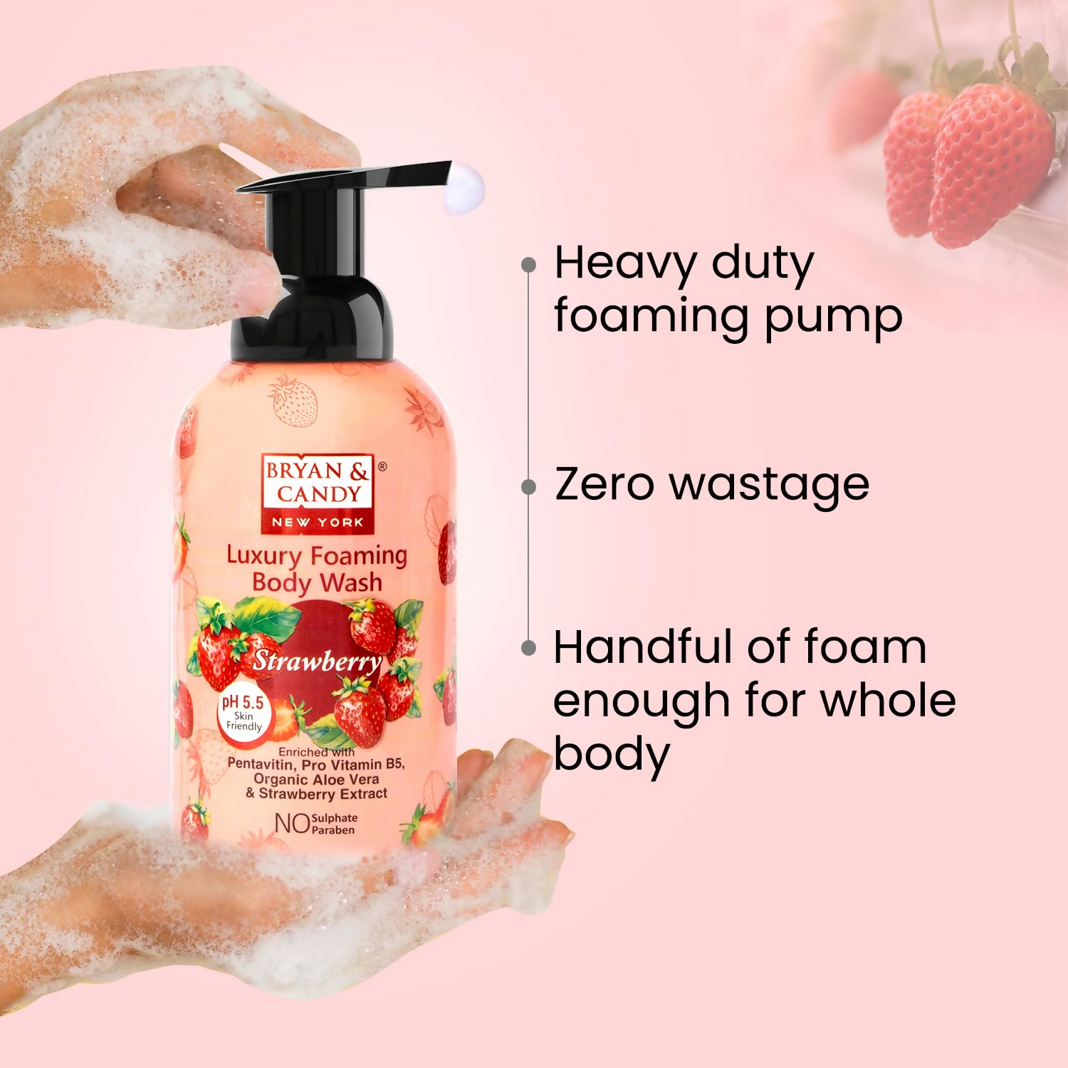 Bryan & Candy Luxury Foaming Body Wash - Strawberry