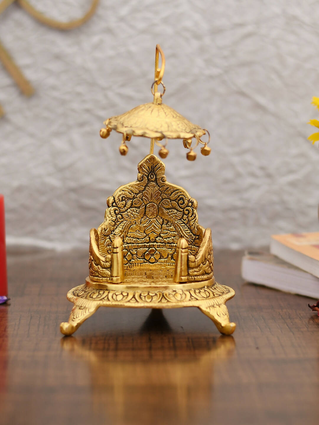 Buy CraftVatika Gold-Polished Ladoo Gopal Singhasan/Pooja Chowki Showpiece