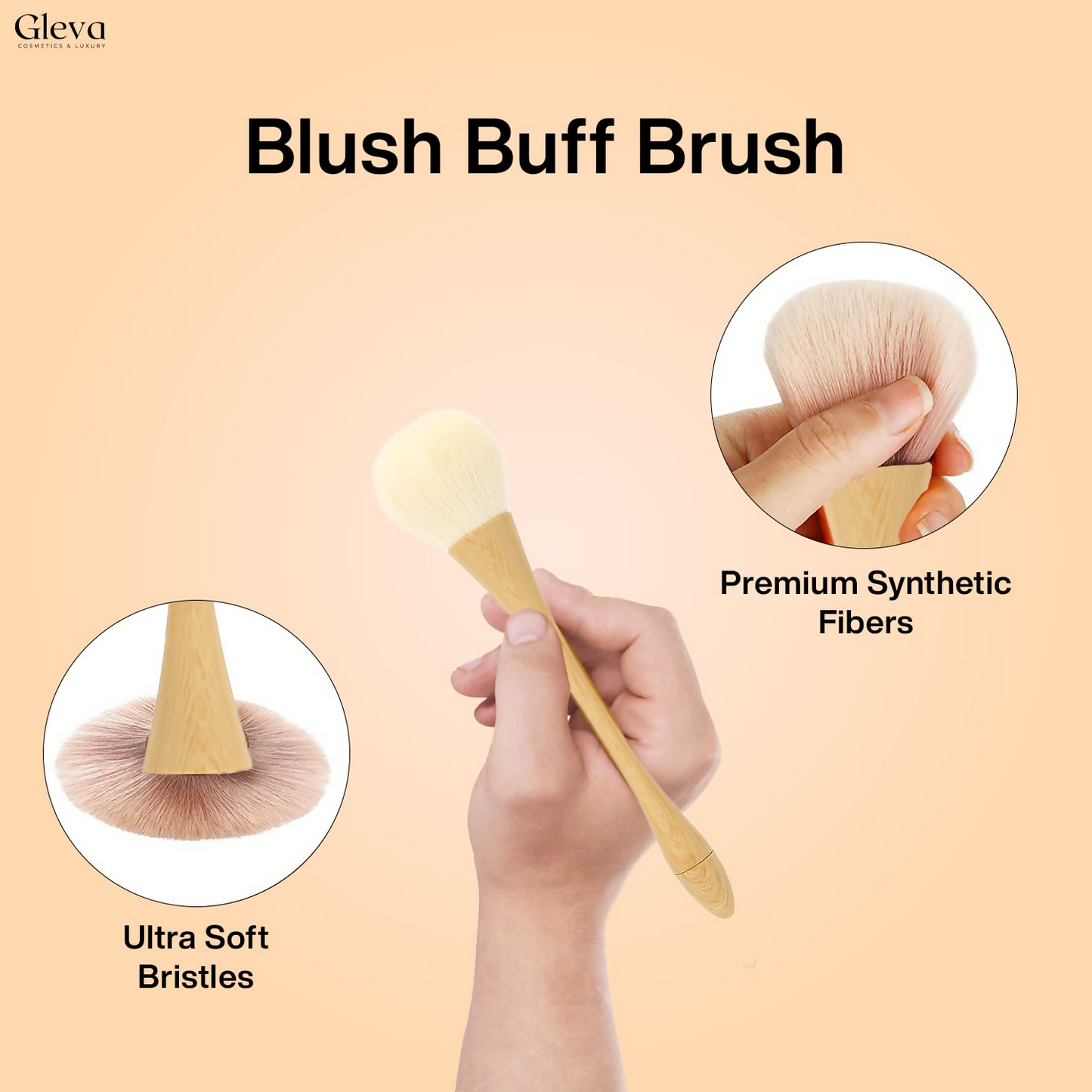 Gleva Ultimate Blend Makeup Brush - Light Wood