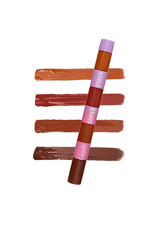 Gush Beauty X Palak Tiwari - Super Stack- Brown And Lovely 4-In-1 - Liquid Lipstick