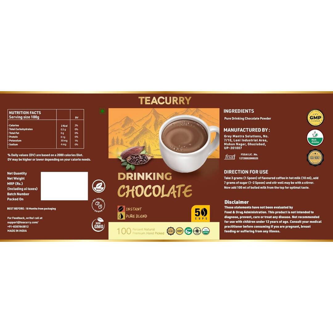 Teacurry Drinking Chocolate Powder - Drmedicart