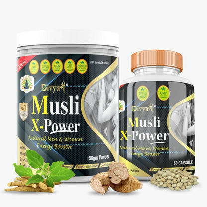 Divya Shree Musli X-Power Capsule, Powder Combo