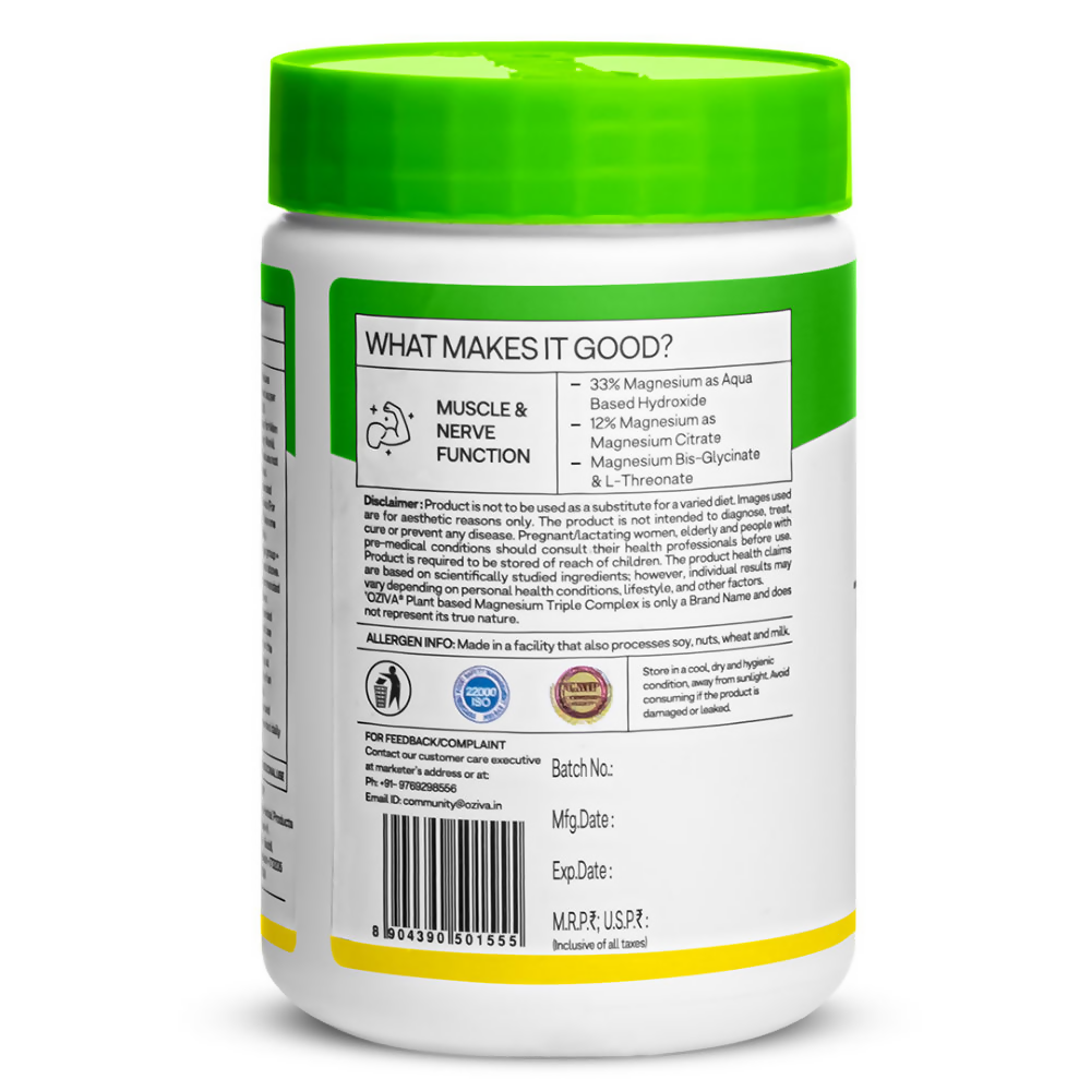 Oziva Plant Based Magnesium Triple Complex Tablets