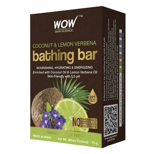 Buy Wow Skin Science Coconut & Lemon Verbena Bathing Bar from DrMediCart, Ship from India to USA