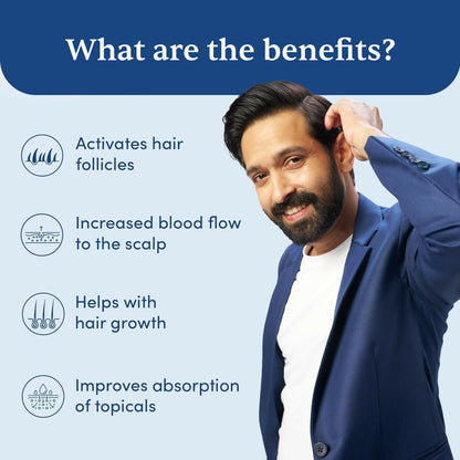 Man Matters Derma Roller 1.00 mm With 540 Titanium Alloy Needles - Promotes Beard Growth & Reduces Acne Scars