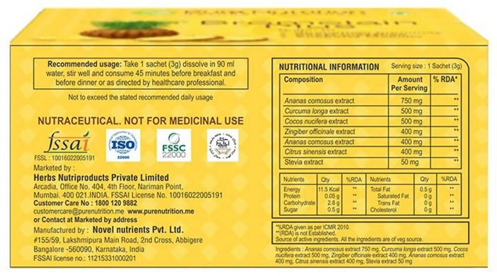 Pure Nutrition Bromelain Plus Sachets