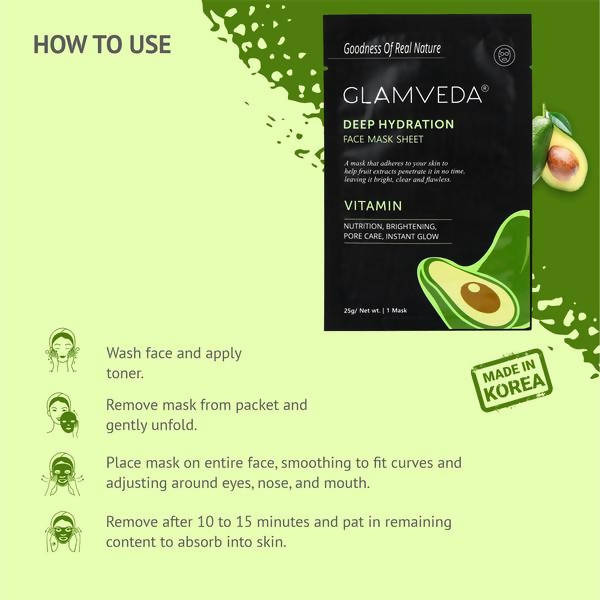 Glamveda Vitamin Sheet Mask-Pore Care & Nutrition