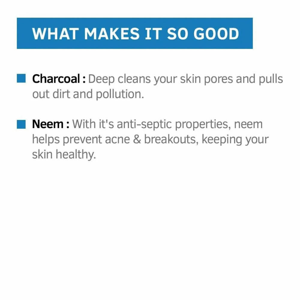 Ustraa Acne Control With Neem Charcoal Face Wash For Men - Drmedicart