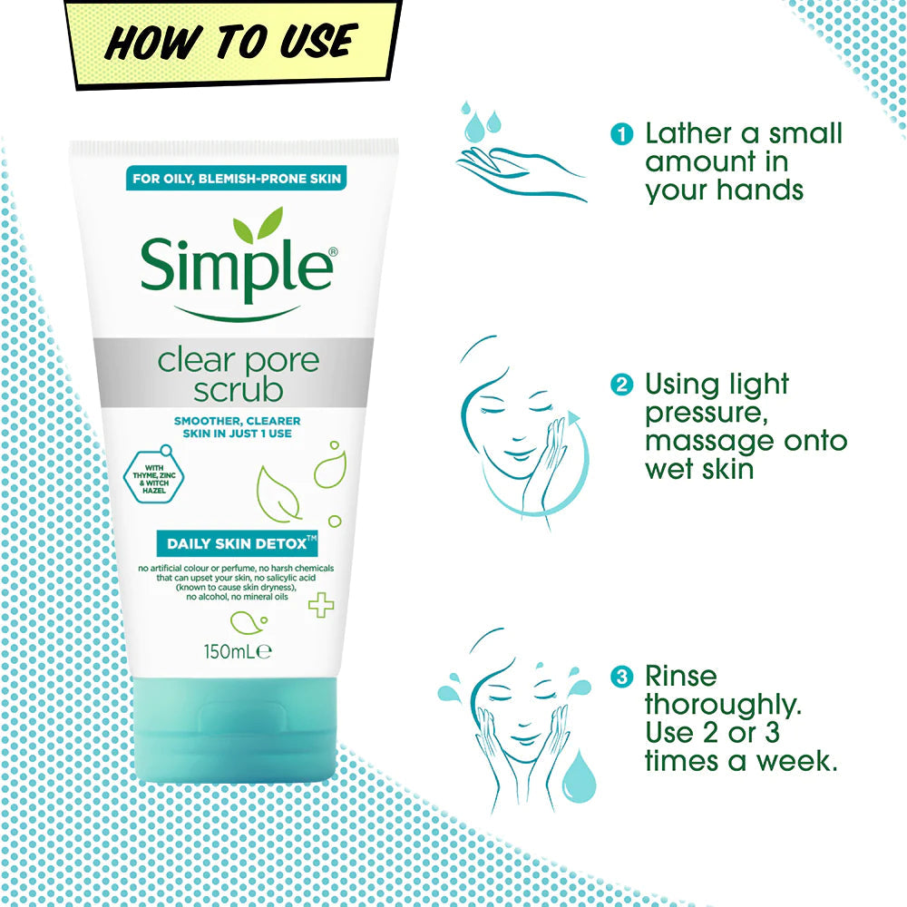 Simple Daily Skin cleanse  Clear Pore Facial Scrub