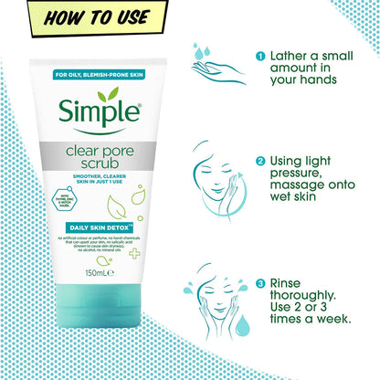 Simple Daily Skin cleanse  Clear Pore Facial Scrub