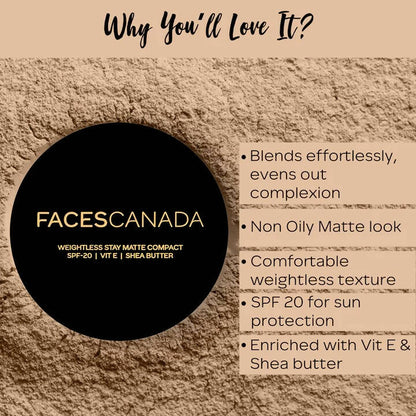 Faces Canada Weightless Stay Matte Compact SPF20-Natural 02