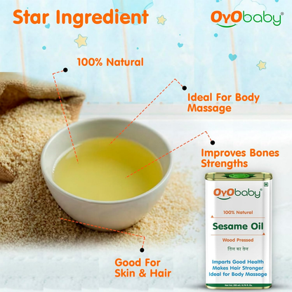 Oyo Baby 100% Natural Baby Oil For New Born Wood Pressed Sesame Oil