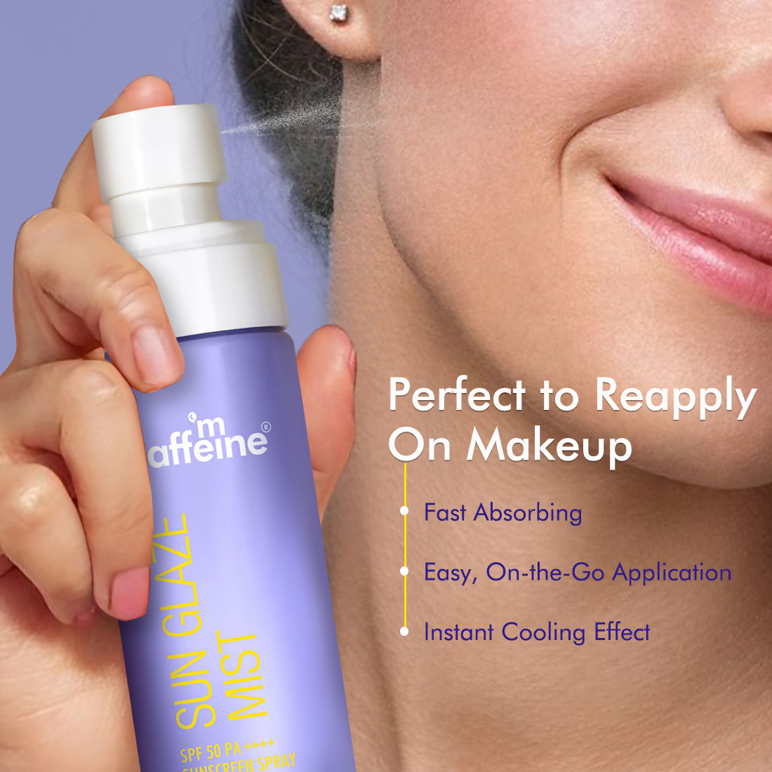 mCaffeine Sun Glaze SPF 50 PA++++ Face Sunscreen Spray