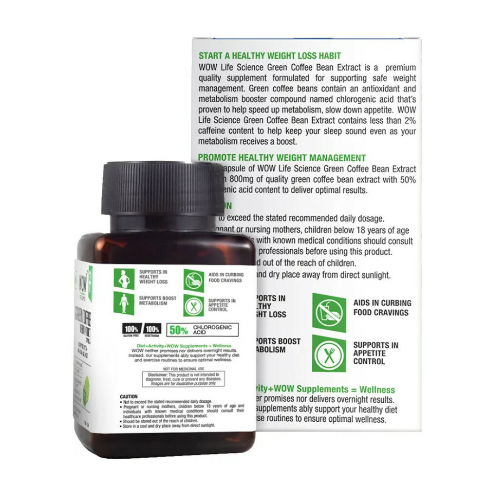 Wow Life Science Green Coffee Bean Extract Vegetarian Capsules