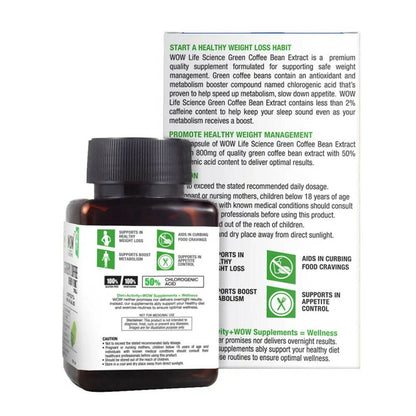Wow Life Science Green Coffee Bean Extract Vegetarian Capsules