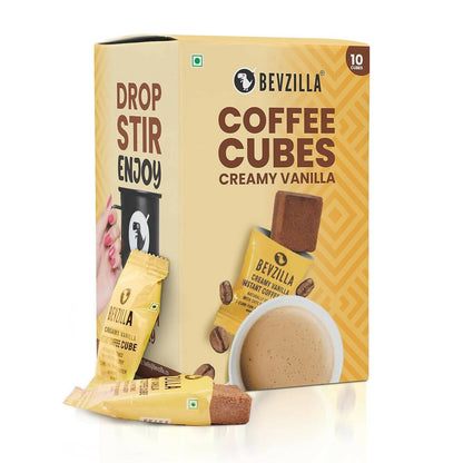 Bevzilla Instant Coffee Cubes Pack with Organic Date Palm Jaggery - Creamy Vanilla