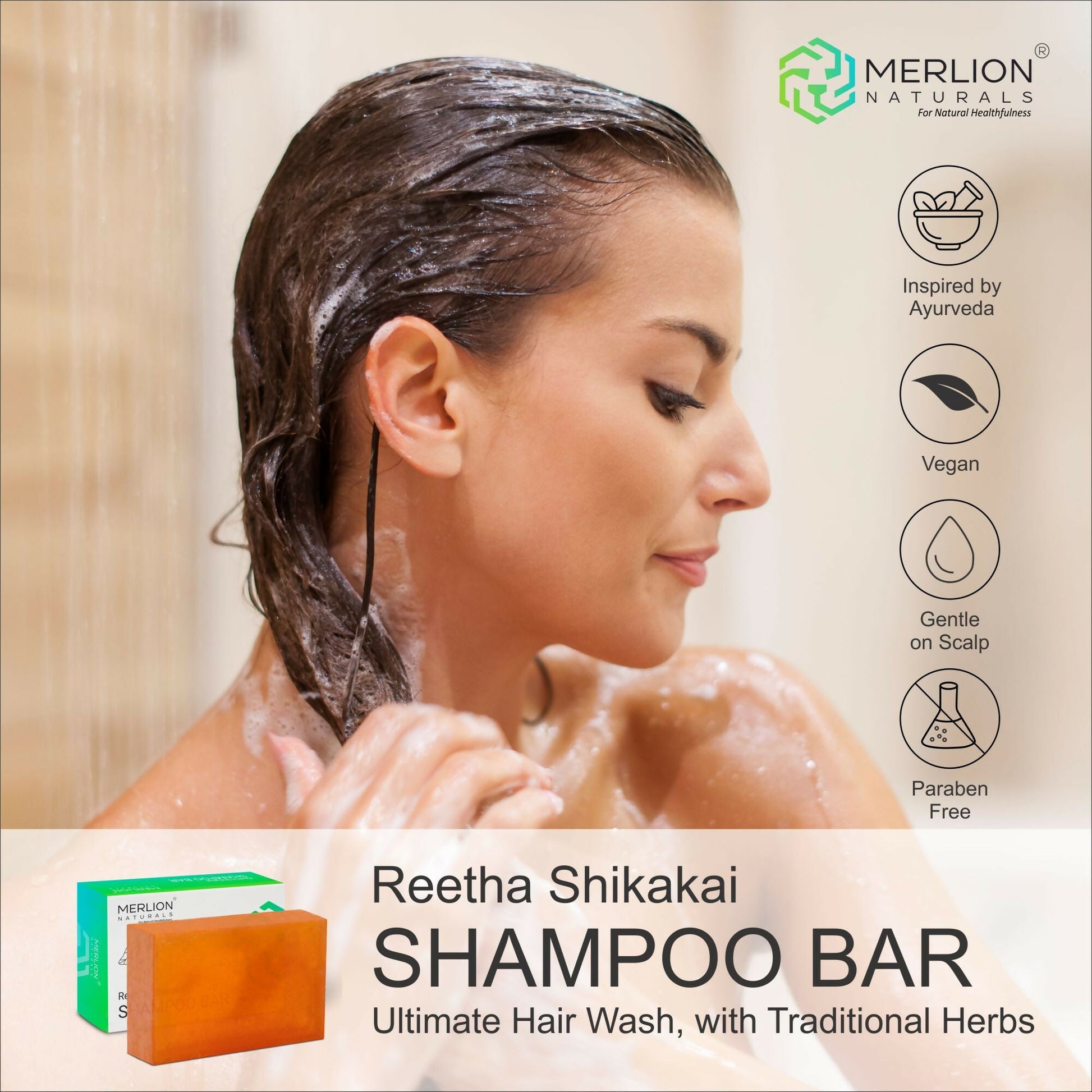 Merlion Naturals Reetha Shikakai Shampoo Bar