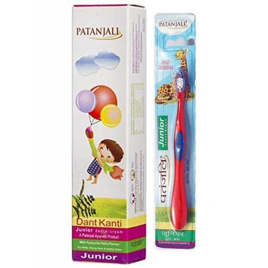 Buy Patanjali Oral Care Combo (Dant KantiJunior Dental Cream 100GM + Junior Tooth Brush) from DrMediCart, Ship from India to USA