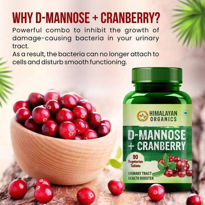 Himalayan Organics D-Mannose + Cranberry Vegetarian Capsules
