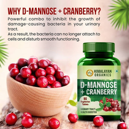 Himalayan Organics D-Mannose + Cranberry Vegetarian Capsules