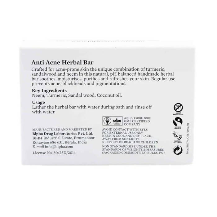 Bipha Ayurveda Anti Acne Herbal Bar - DrMediCart