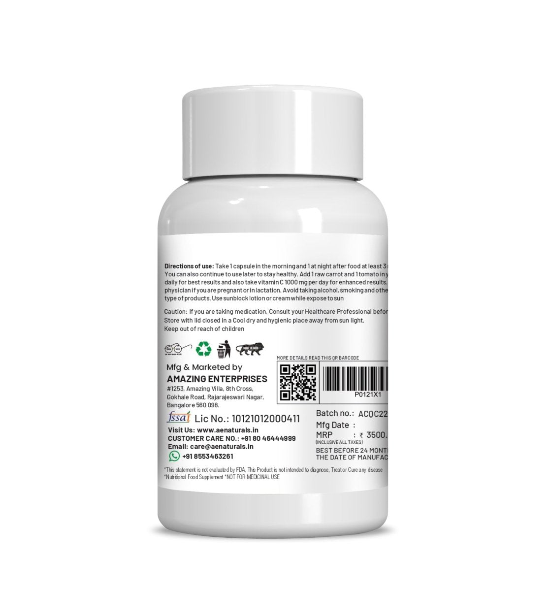 Ae Naturals Crystal Q Glutathione Capsules