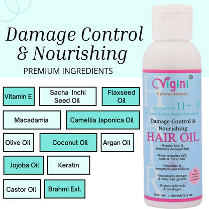 vigini damage repair nourishing hair care tonic oil with keratin brahmi coconut oil buy in usa