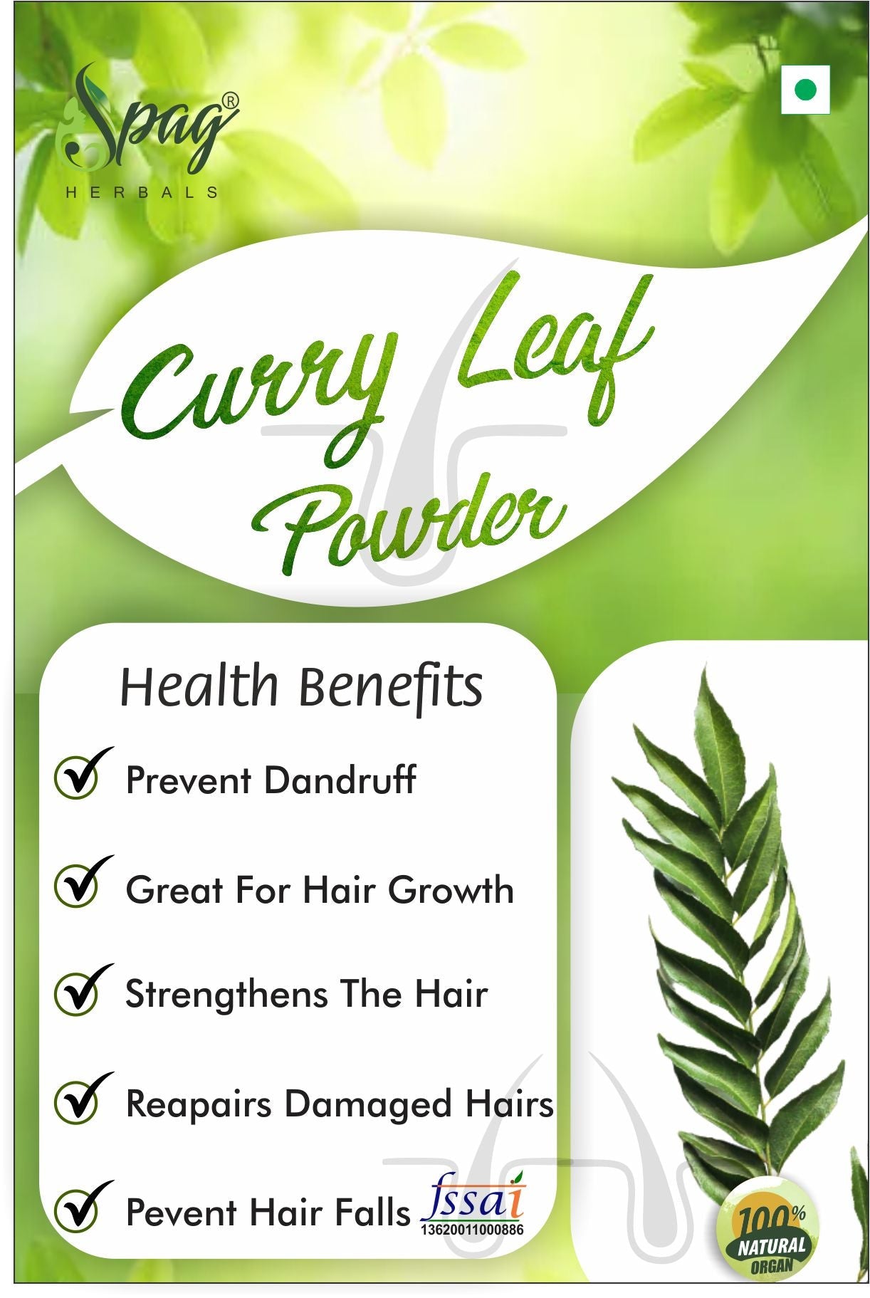 Spag Herbals Premium Curry Leaves Powder