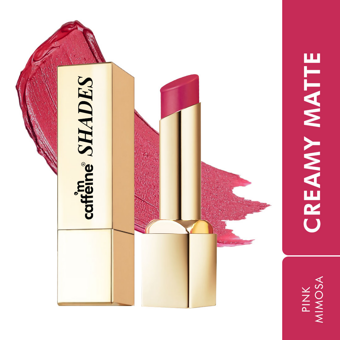 mCaffeine Shades Creamy Matte Kiss Bullet Lipstick Moisturizing Lightweight - Pink Mimosa