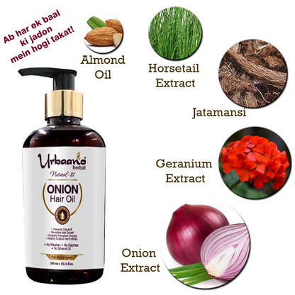 Urbaano Herbal Onion Oil + Shampoo & Conditioner Hair Care Set